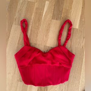 LOVERS & FRIENDS - Red Strapless Crop Top
